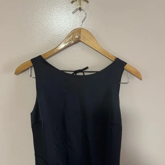 Abercrombie Black Satin Draped Skirt Maxi Dress Formal Open‎ Back Small Petite - Picture 7 of 8